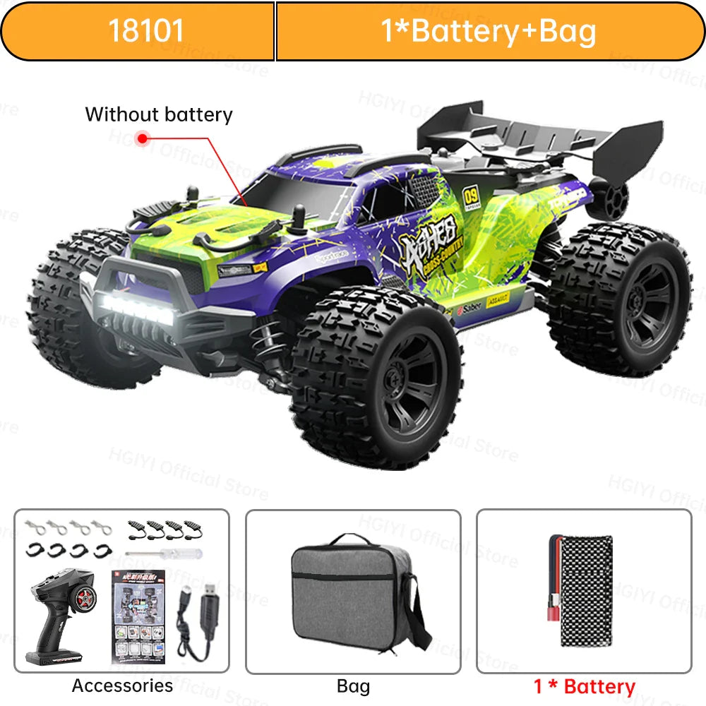 1:18 RC Car With Led Lights 4WD High Speed Cars 40KM 2.4G Remote Control Off Road Car Drift Monster Truck Toys For kids Gift